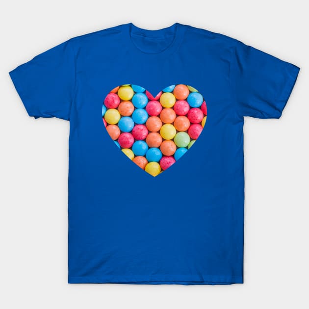 Sweet and Sour Candy Sugar Tarts Photo Heart T-Shirt by love-fi